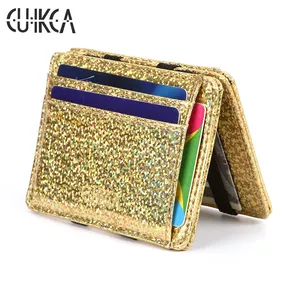 CUIKCA волшебный кошелек унисекс, волшебный зажим для денег, тонкий женский кошелек из искусственной кожи с блестками, 5 цветов