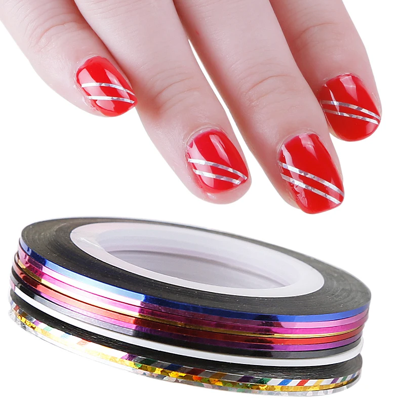 10 шт./упак. рулонов моды стрипинг ленты линии Дизайн ногтей украшения стикер DIY