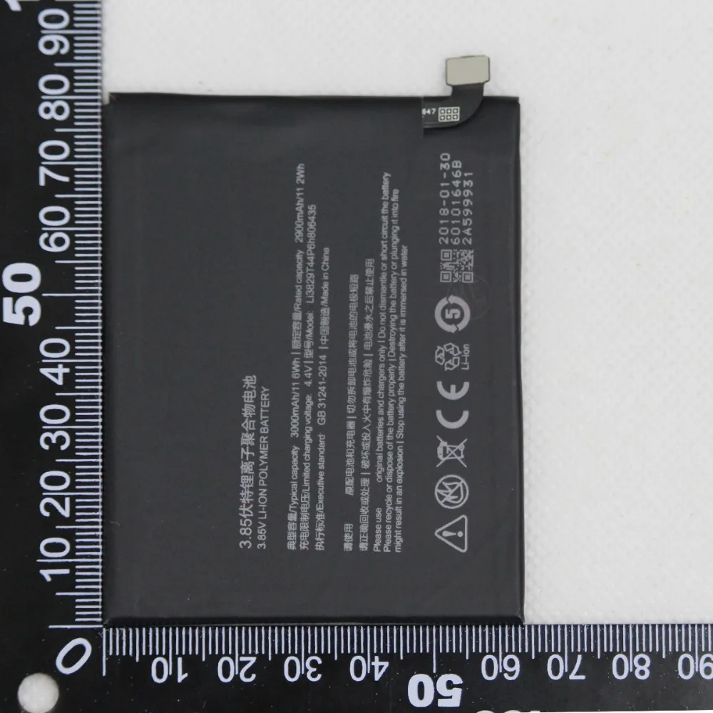 

2pcs/lot New Battery Li3829T44P6h806435 for ZTE Nubia Z11 NX531 3000mAh Rechargeable Phone Battery with Gift