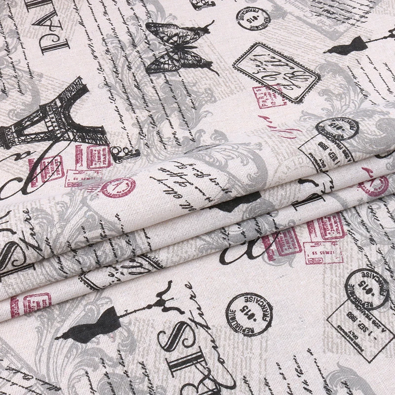 Nanchuang Tower Print Cotton Linen Fabric For DIY Sewing Sofa Curtain Bag Cushion Furniture Cover Quilting Material 100cmx150cm | Дом и сад