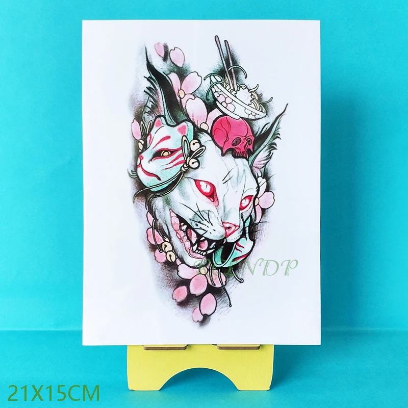 

Waterproof Temporary Tattoo Sticker tiger cat skull head fake tatto flash tatoo tatouage stickers leg arm for men girl women