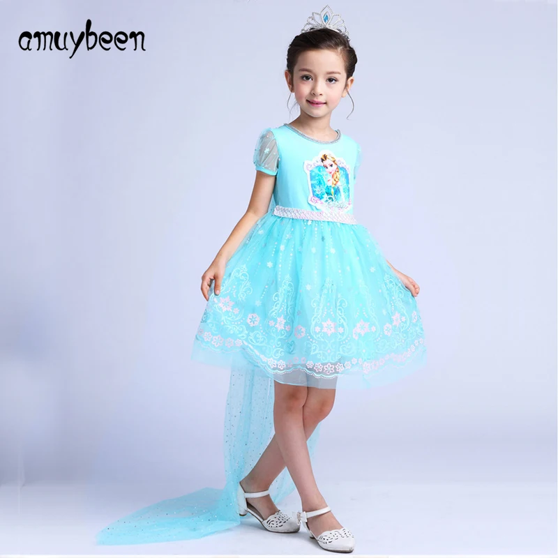 2019 Summer Baby Girl Dress Elsa Kids Princess Party Costume Anna Dresses for Girls Children's Clothing Vestidos infantil | Детская