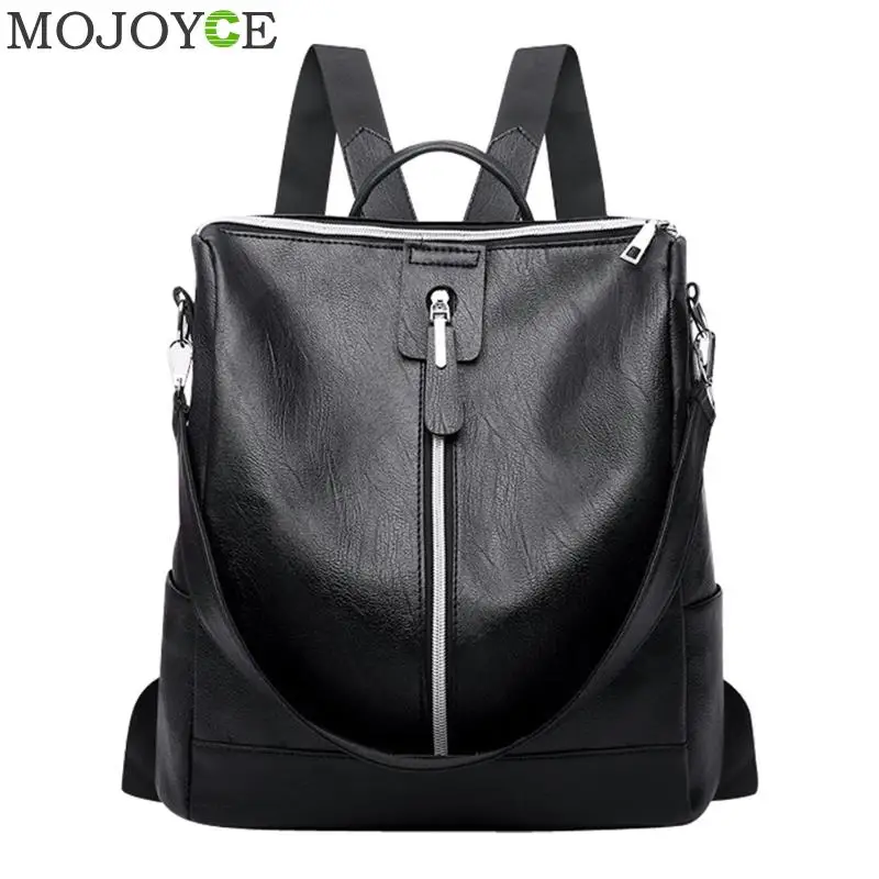 Простой кожаный рюкзак mochila, женский рюкзак на молнии, рюкзак, Студенческая сумка, женские большие повседневные дорожные сумки, mochila feminina sac