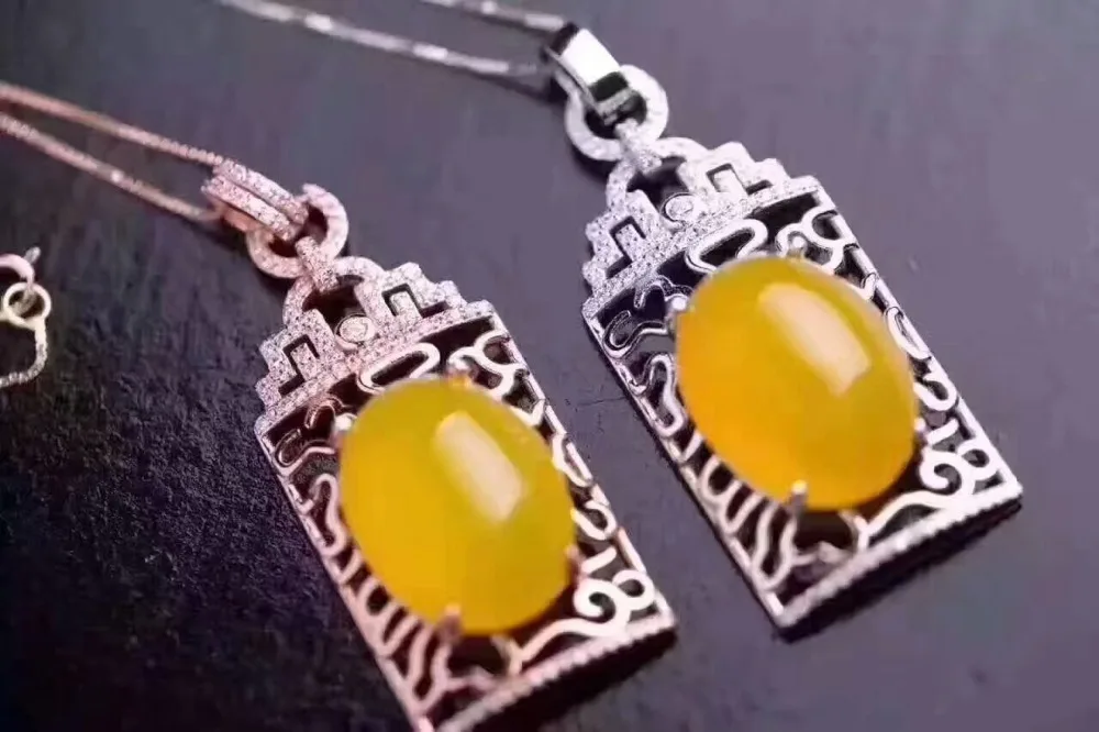 

KJJEAXCMY boutique jewelry 925 pure silver inlaid with Topaz female Pendant + necklace jewellery