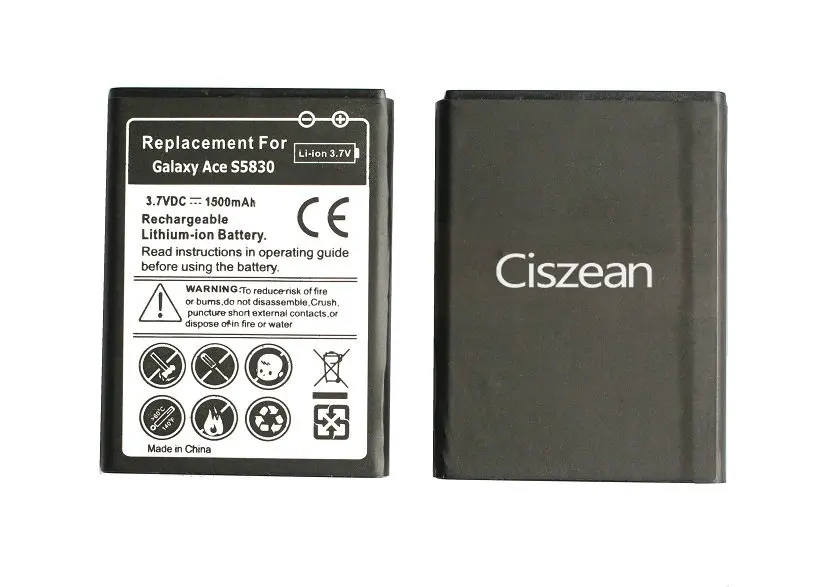 Ciszean 2x1500mAh EB494358VU сменный аккумулятор + зарядное устройство для Samsung Galaxy Ace S5830 S5660