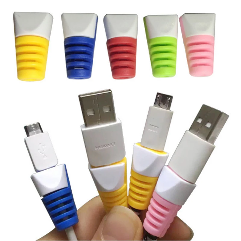 100 шт./лот милый кабель защита для наушников iPhone Sansung HTC USB цветное зарядное