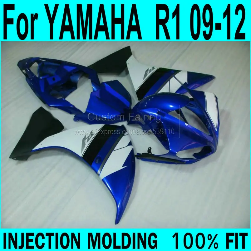 

White Fairing kit For YAMAHA R1 09 10 11 12 Fairings ( Blue ) Injection +7gifts XP69