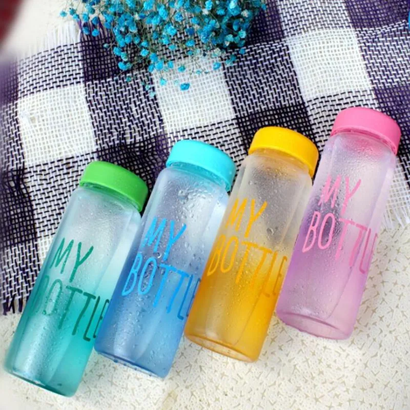 Роман My Bottle 500 мл Пластик бутылки воды Спорт лимонный сок фрукты бутылке мода