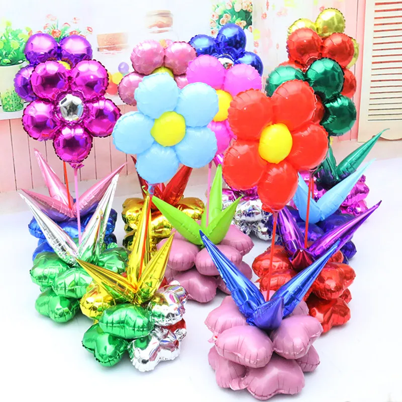 Новые цветочные воздушные шары из алюминиевой фольги прекрасные пять дисков