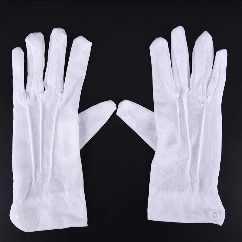 1pair White Cotton Lisle Work Gloves Coin Jewelry Lightweight Inspection 23*8cm | Аксессуары для одежды