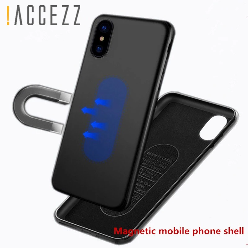 Деловой магнитный мягкий ТПУ чехол для iPhoneX 7 8 ультратонкий Задний защитный