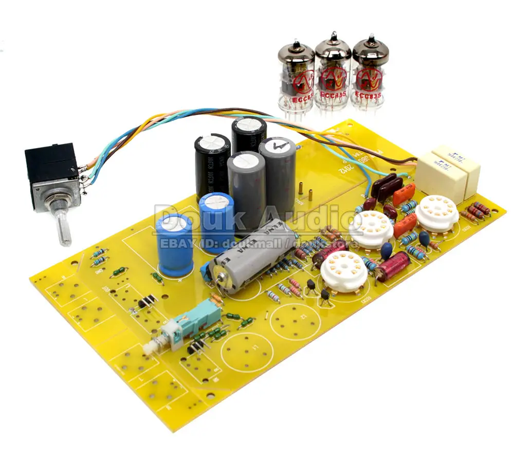 DoukAudio Phono предусилитель мм поворотные панели 12AX7 Труба Предусилитель