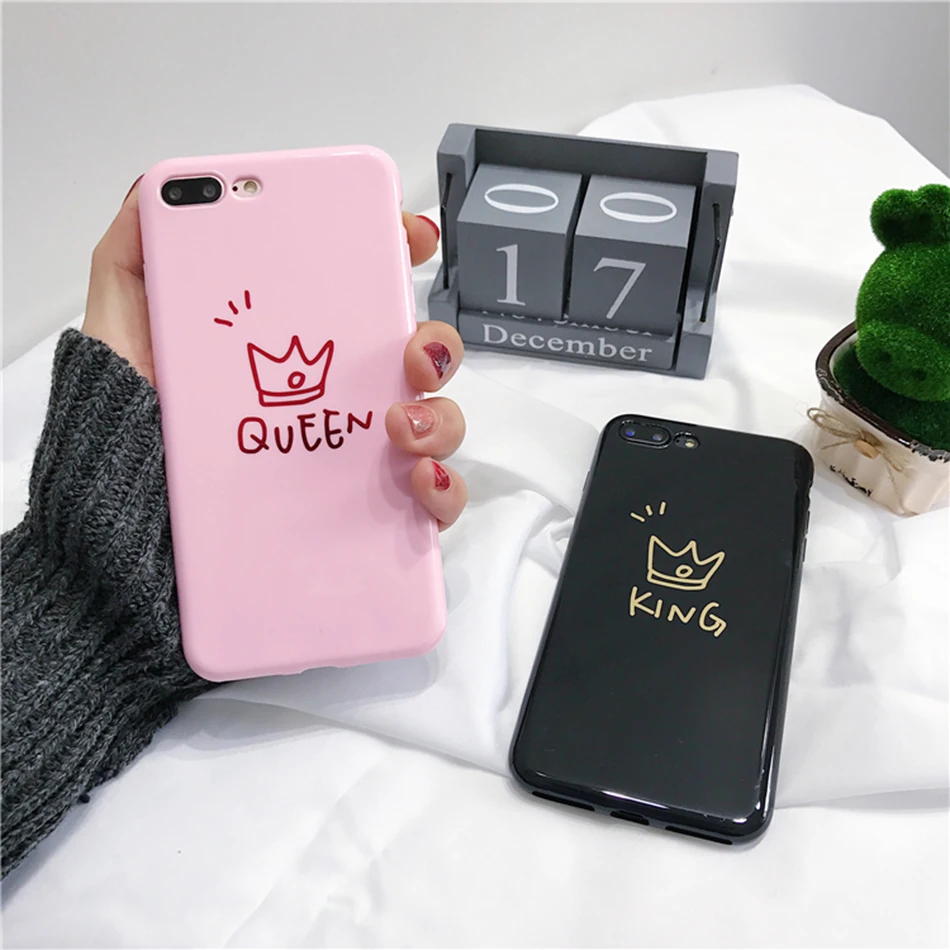 Чехол KISSCASE Queen Crown с узором для iPhone 7 8 Plus X Женский чехол текстурой короны мягкий из