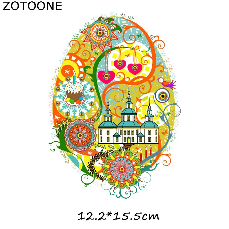 ZOTOONE счастливые пасхальные яйца кролика утюгом Переводные нашивки для одежды