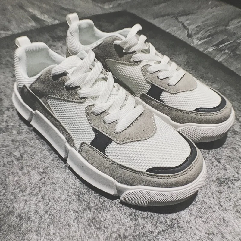 Fashion Men Casual Shoes for Summer Breathable Mesh Lace-up Sneakers Wear Resistant Anti-skid Platform Male Flat Tenis Footwear | Обувь