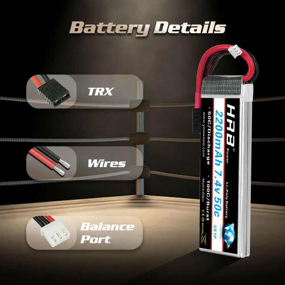 12 шт hrb lipo 2s аккумулятор 74 в 2200 мач 50c rc а