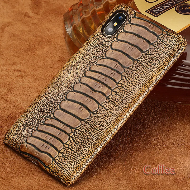 LANGSIDI чехлы из натуральной кожи страуса для Galaxy S10 S10E S9 Plus S6 S7 Edge S8 Чехол мобильного