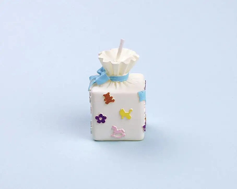 (Упаковка из 10 свечей) Подарочная Бездымная Свеча в форме коробки с мультяшным