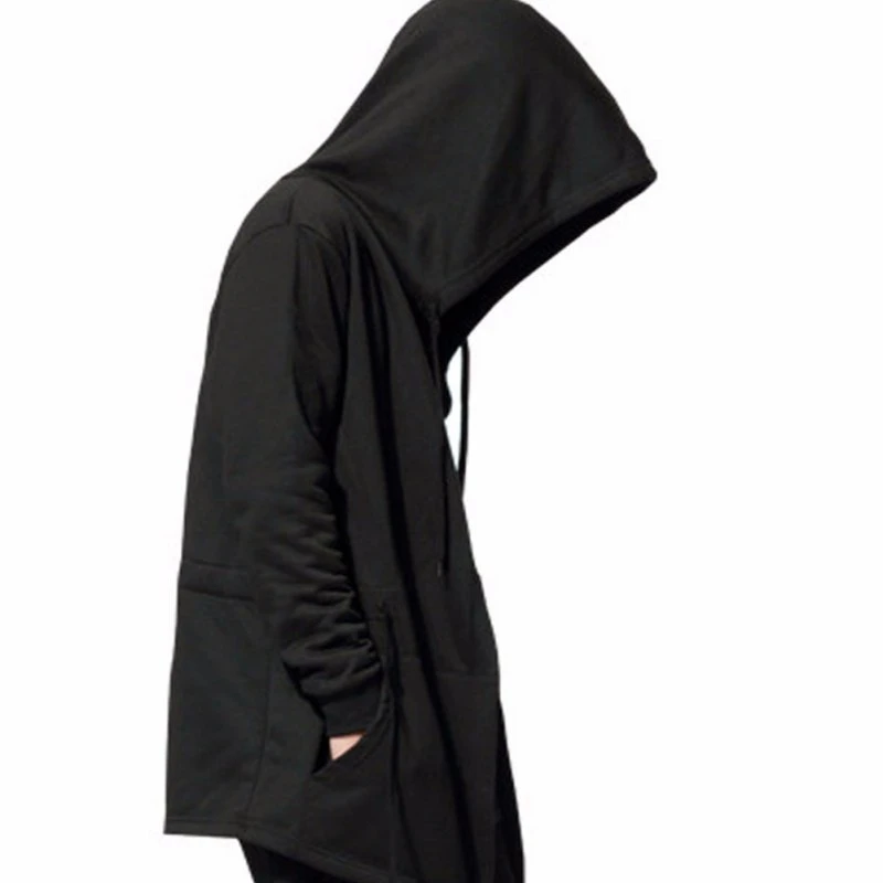 Осенне зимняя крутая модная мужская черная накидка с капюшоном мужские длинные