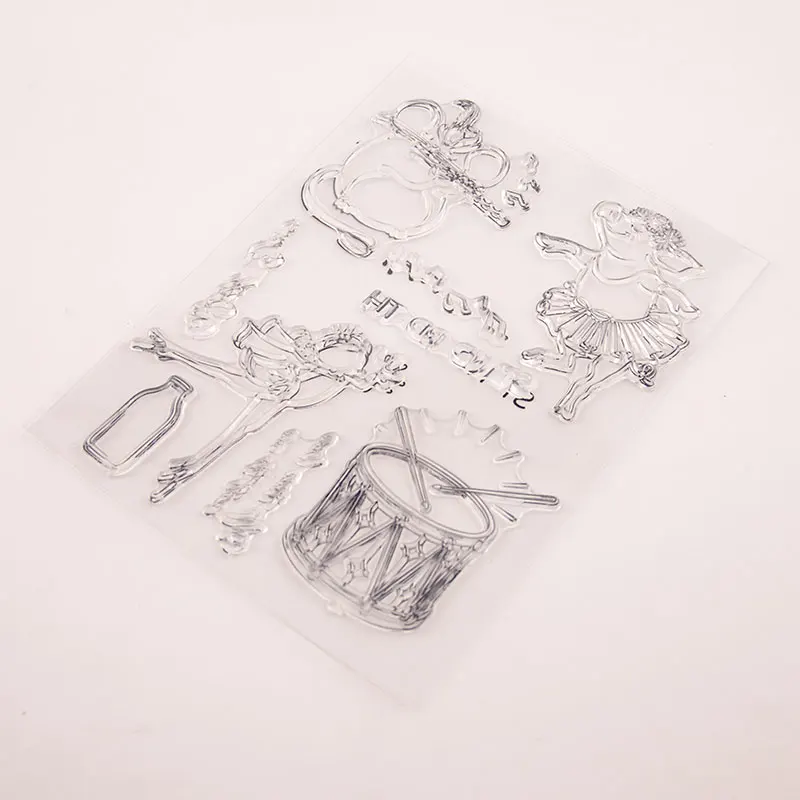 Танцующая свинка лягушка мышь прозрачный силиконовый штамп для печати DIY