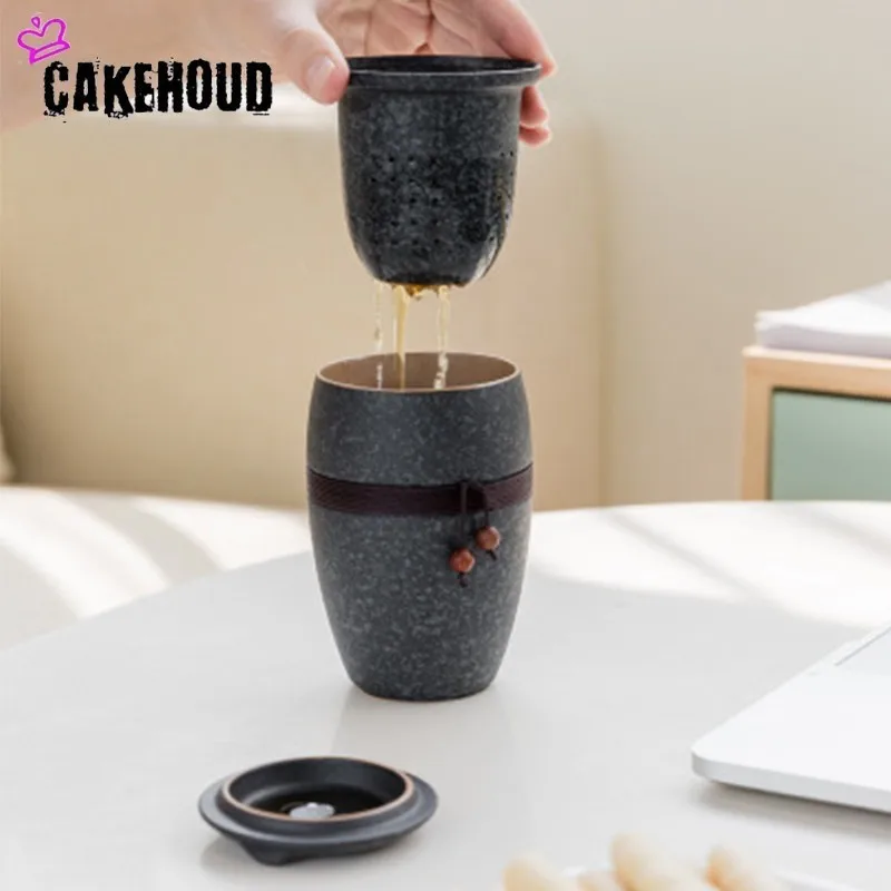 CAKEHOUD простая чайная чашка керамическая с крышкой фильтр чайная чашка офисная Питьевая чашка портативный дорожный чайный набор кунг-фу Питьевая утварь
