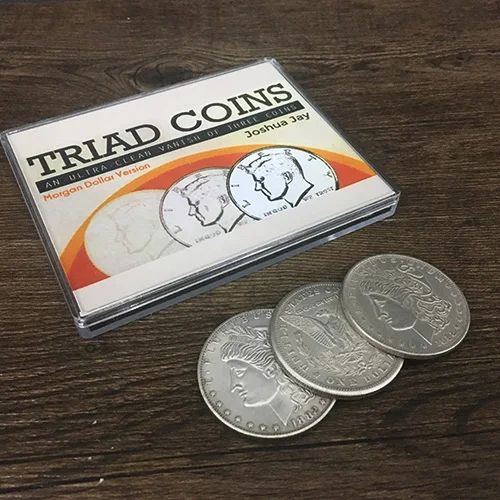 Triad Coins (Morgan Gimmick) от Joshua Jay исчезнет/появляющаяся классическая монета Волшебные