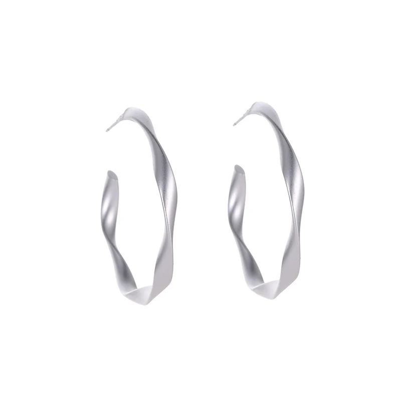 Matte Gold/Silver Color Small Open Twisted Hoop Earrings for Women Geometric Circle Hoops Minimalist Metal | Украшения и