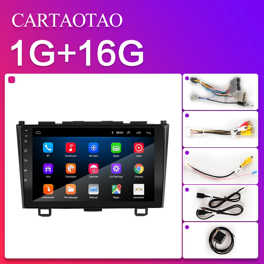 H-CRV-ZS-1G Автомобильный DVD gps android 8,1 автомобильный Радио стерео 2G 32G карта четырехъядерный 2 din Автомобильный мультимедийный плеер для Honda 2006-2011 9 дюймов - Цвет: H-CRV-ZS-1G