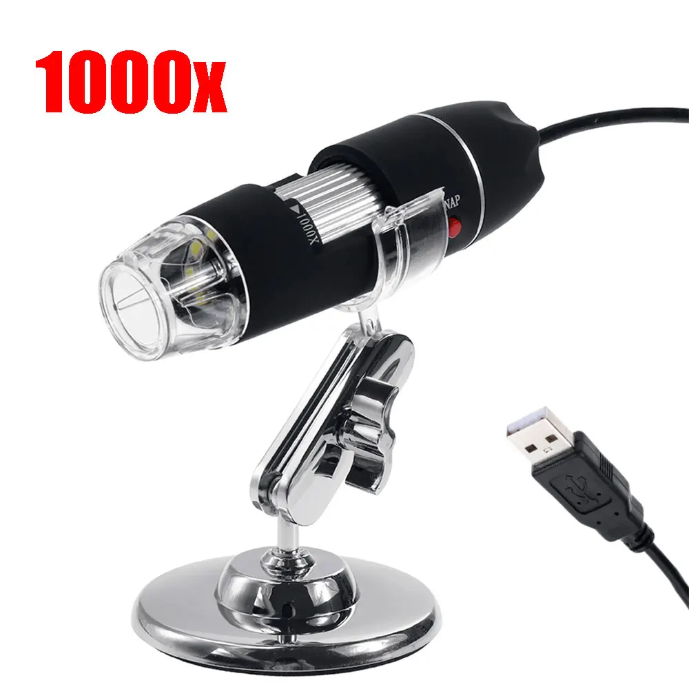 1000X 1600X мегапиксели USB микроскоп 1000X 5000X цифровой паяльный микроскоп камера 8Led эндоскоп Лупа для Android MAC окно - Цвет: 1000X