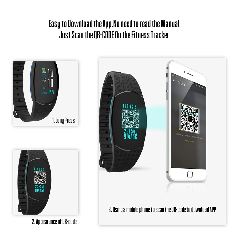 Keptfit Smart Bracelet Fitness Tracker OLED Sleep Heart Rate Blood Pressure Monitor IP67 Waterproof Bluetooth Wristbands | Электроника