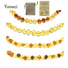 Yoowei 22 цвета ожерелье из натурального янтаря сертификат подлинности подлинные бусины Балтийский камень подарок детское ожерелье для прорезывания зубов оптовая продажа