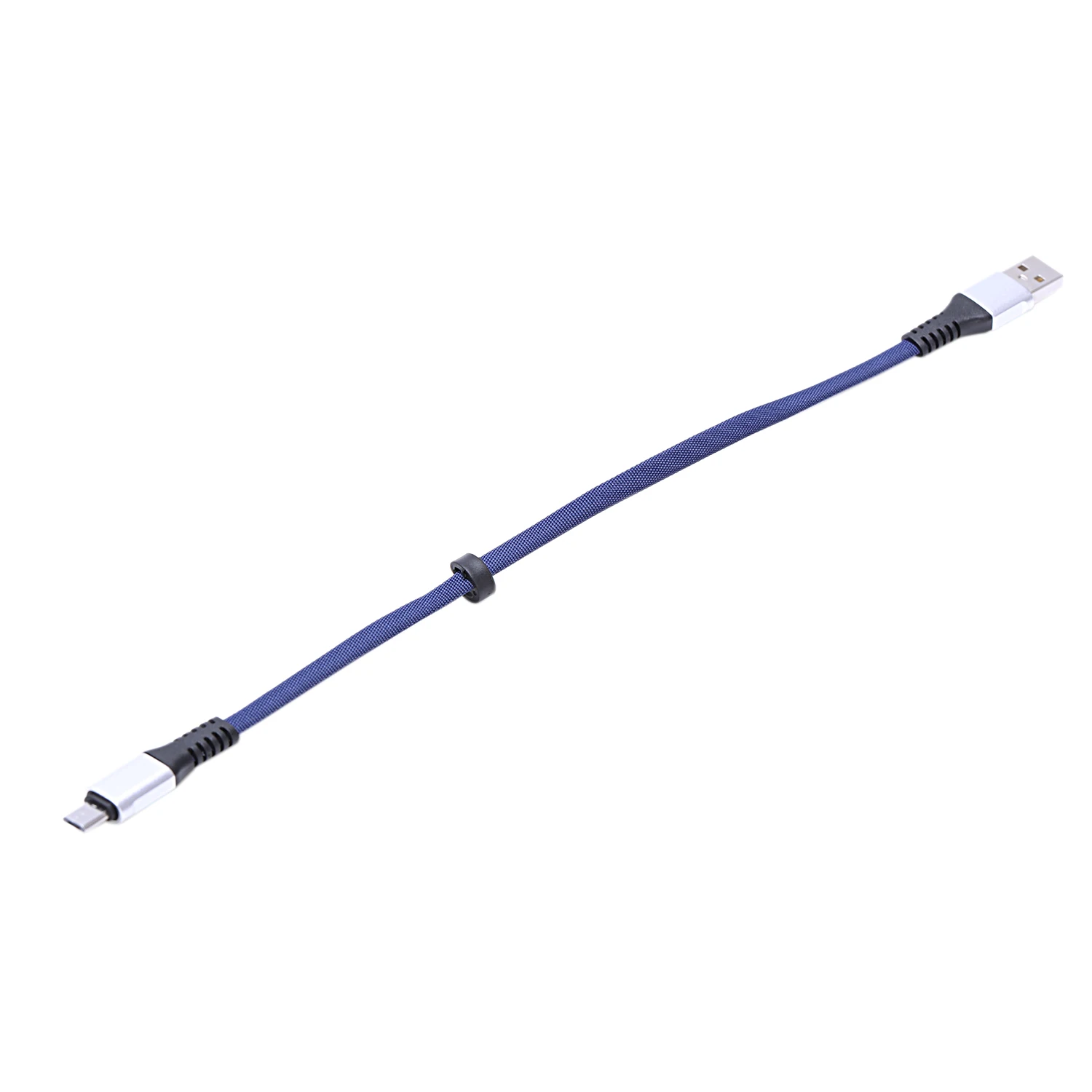 Короткий плоский зарядный кабель USB для Micro с металлическим разъемом устройства