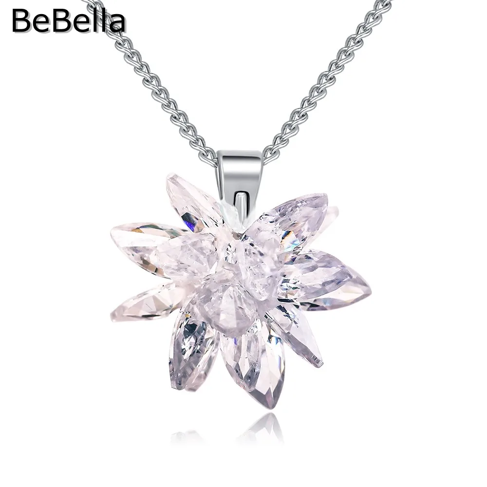 Женское Ожерелье с кулоном BeBella Edelweiss кубическим цирконием модные ювелирные
