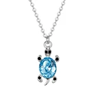 Ожерелье женское с подвеской в виде черепахи, голубого цвета