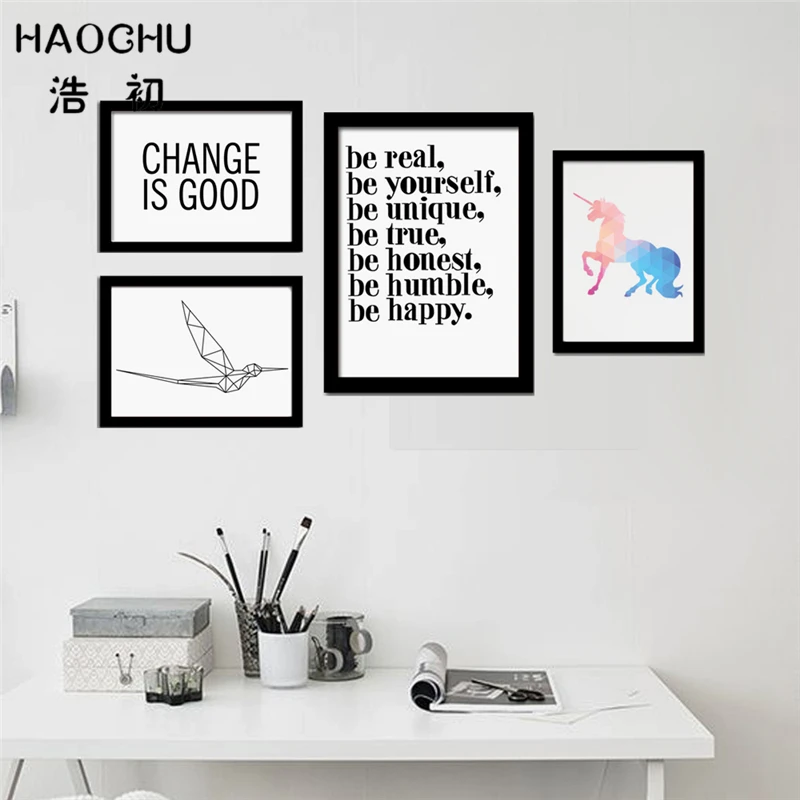 Минималистичная типография HAOCHU вдохновляющие цитаты хорошая Картина на холсте с