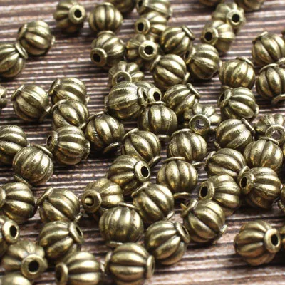 bronze LanLi 6 мм 56 шт. бусины в форме тыквы DIY для мужчин и женщин браслет ожерелье лодыжки и аксессуары оптом - Цвет: bronze