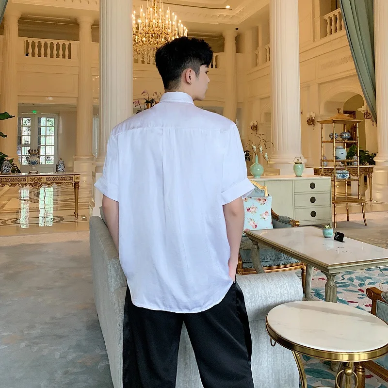 Повседневные рубашки с карманами и блестками повседневные мужские коротким