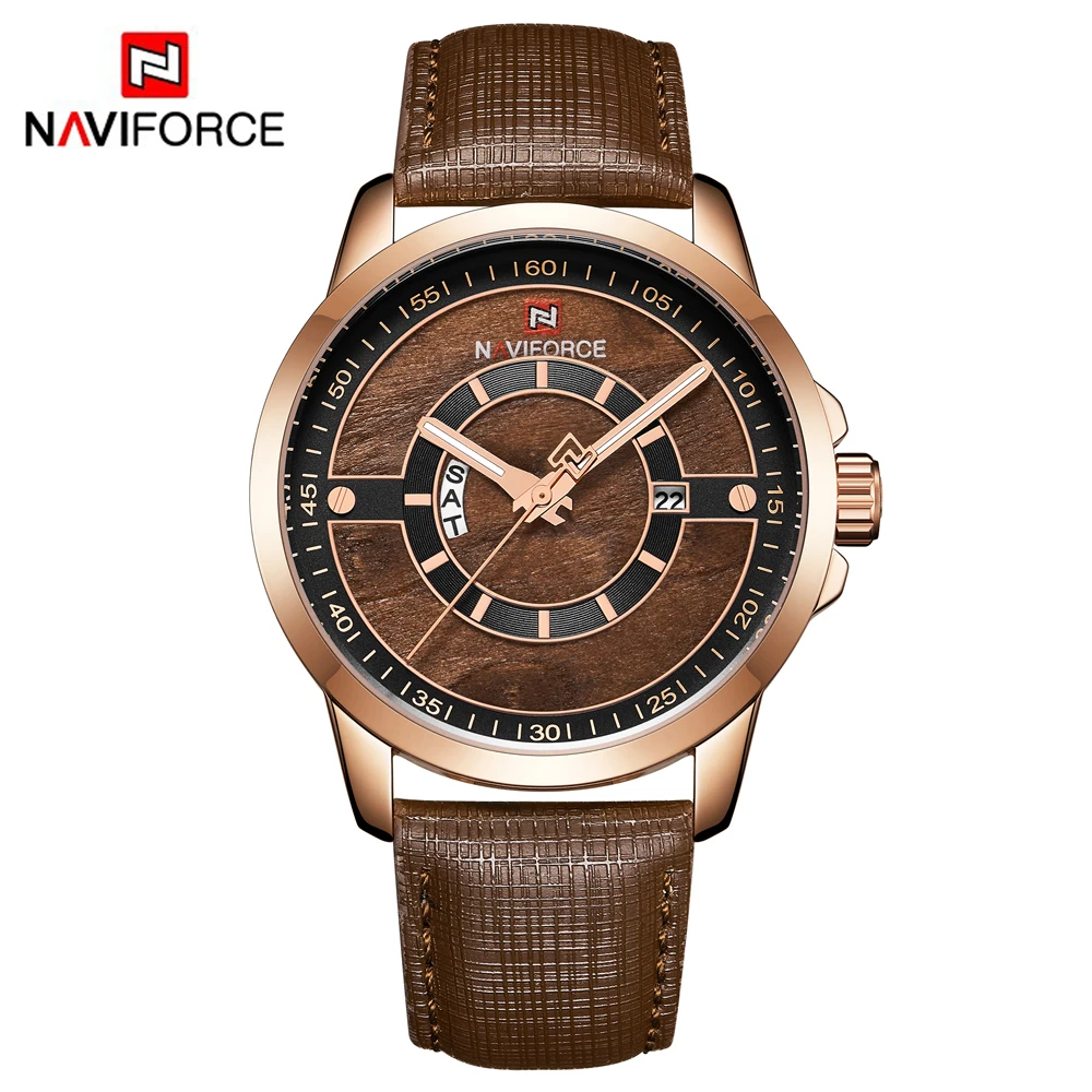 NAVIFORCE оригинальные брендовые модные мужские часы кварцевые водонепроницаемые
