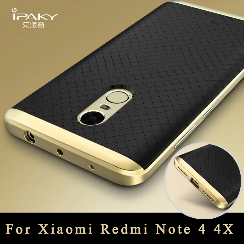 Xiaomi Redmi Note 4 Case Original ipaky Pro silicone Back Cover + PC Frame For redmi note 4x cases |