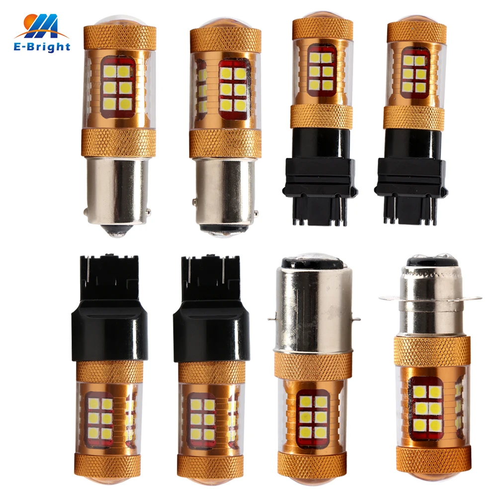 YM E яркий 2 шт. 1156 1157 3156 3157 7443 7440 BA20D P15D 1680Lm Задние огни 12V 24V фары бесполярности