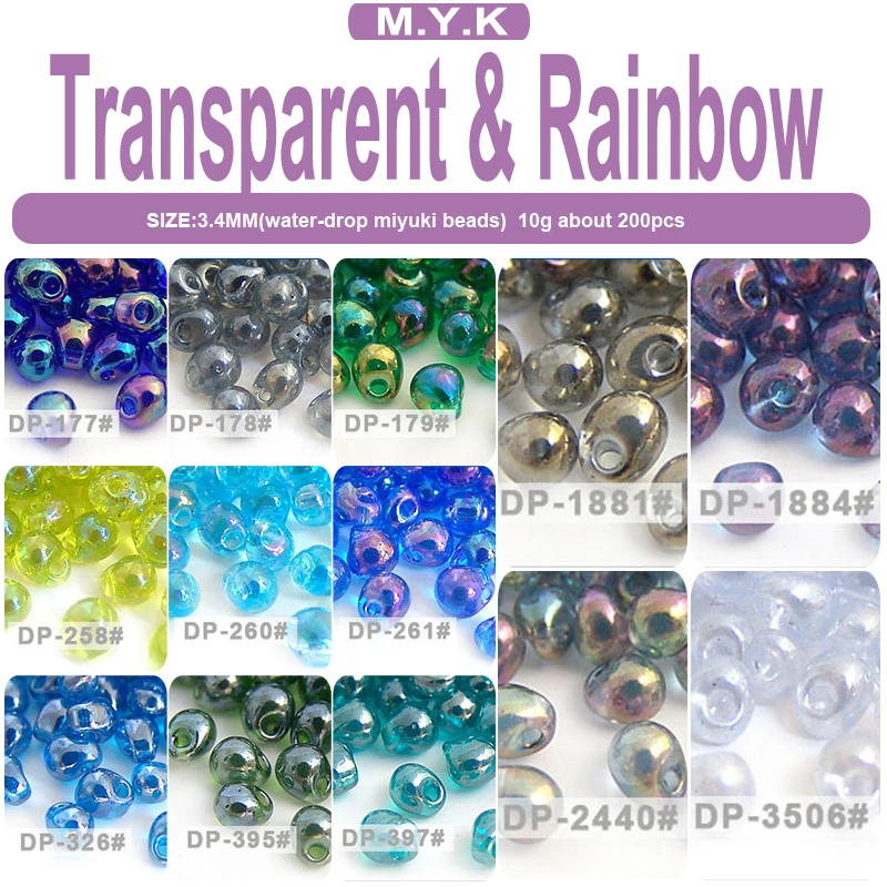 Taidian мм Оптовая Продажа 3 4 Прозрачный Радуга Япония стекло падение Seedbeads для DIY