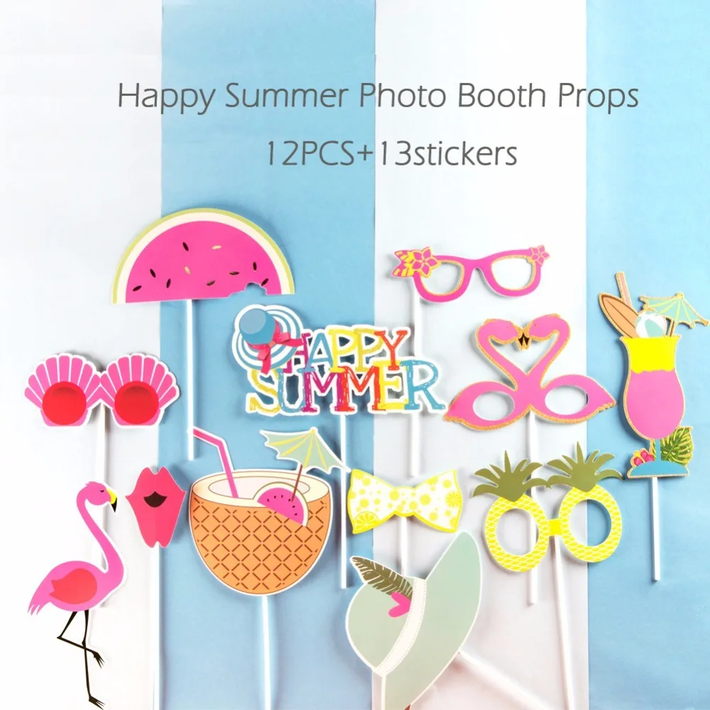 12pcs/set Tropical Hawaiian Party Decorations Supplies Pineapple decor Flamingo Luao Summer Theme | Дом и сад