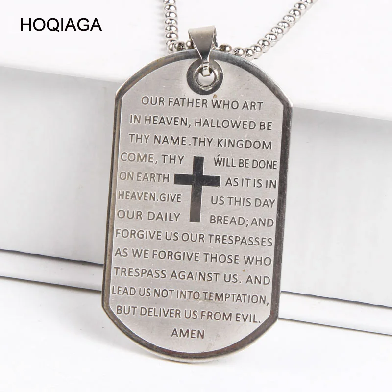 Цепочка с кулоном в виде Креста Иисуса для мужчин Винтажное колье из нержавеющей