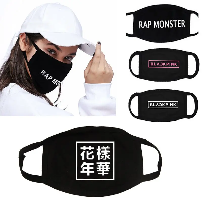1 шт. унисекс с буквенным принтом хлопок половина лица маска для рта Корейская