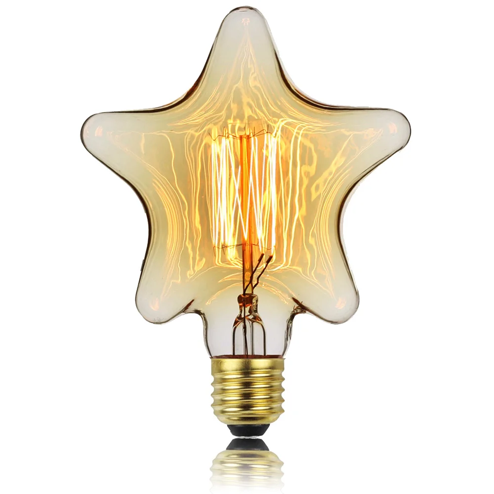 TIANFAN Edison Bulbs Vintage Light Bulb Star Shape Tungsten Filament Carbon 40W 220/240V E27 Decorative |