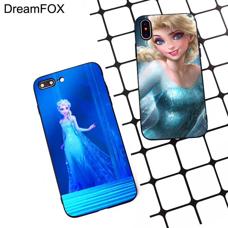 M390 Beautiful Elsa Black Soft TPU Silicone Case Cover For Apple iPhone 11 Pro XR XS Max X 8 7 6 6S Plus 5 5S 5G SE |