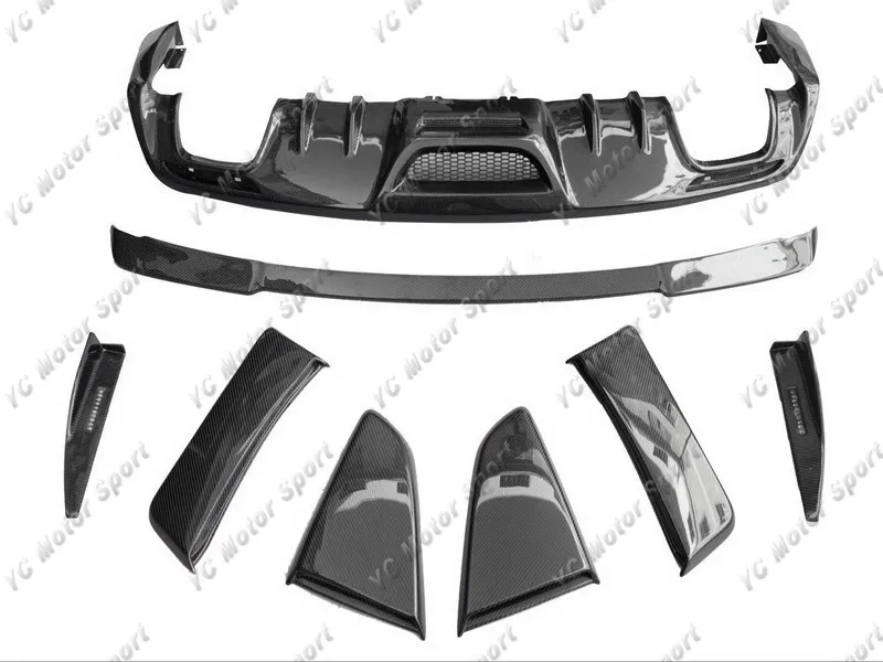 Углеродное волокно Roush стиль боди подходит для- Mustang Body Kit лопатка отверстия для губ боковая юбка диффузор спойлер крыло