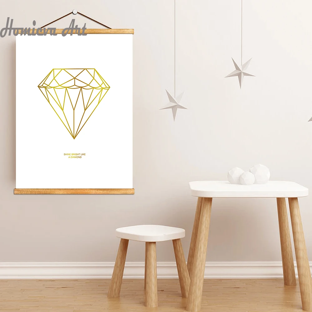 Скандинавское абстрактное искусство Чайка животное постер и бриллианты