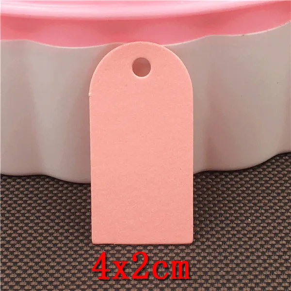 Pink 4x2cm 100 шт разноцветная арка в Форме Натурального крафт-картона бирки печать Цветы Сердце фигурки для одежды ручной работы марка одежды - Цвет: Pink 4x2cm