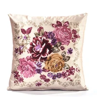 colorful flower pattern polyester fiber throw pillow square cushion cover for car sofa seat pillow case home decorative